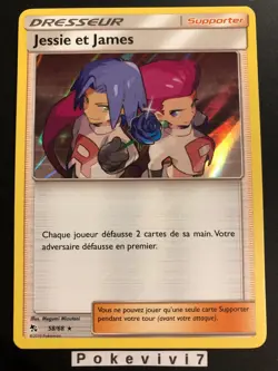 Carte Pokemon JESSIE ET JAMES 58/68 Holo Soleil et Lune 11,5 SL11.5 FR NEUF - Image 1