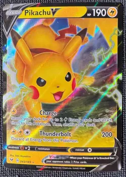 PIKACHU V 043/185 HOLO RARE V VIVID VOLTAGE POKEMON HOLO NM - Image 1