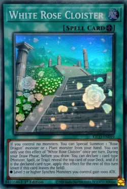 KICO-EN019 WHITE ROSE CLOISTER SUPER RARE 1ST EDITION YuGiOh CARD - Image 1