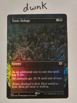 MTG Toxic Deluge Borderless Foil Double Masters #345 NM! FREE SHIPPING - Image 1