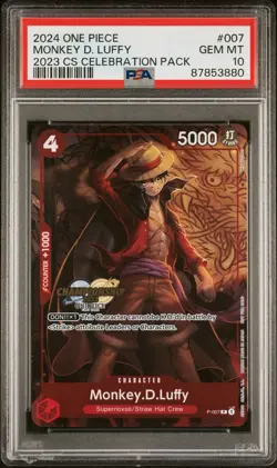 PSA 10 Monkey D Luffy Championship 2023 Celebration Pack Promo One Piece TCG - Image 1