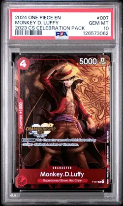 PSA 10 Monkey D Luffy Championship 2023 Celebration Pack Promo One Piece TCG - Image 1