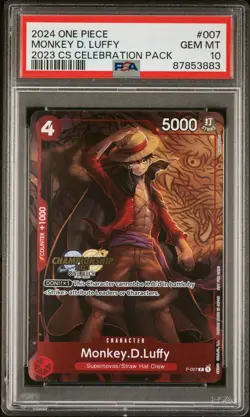 PSA 10 Monkey D Luffy Championship 2023 Celebration Pack Promo One Piece TCG - Image 1