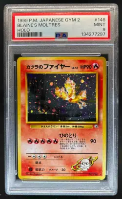 1999 Pokemon Japanese Gym 2 Blaine's Moltres Holo #146 PSA 9 - Image 1
