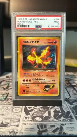 1999 Pokemon Blaine's Moltres Gym 2 Japanese Holo Rare #146 Mint PSA 9 - Image 1