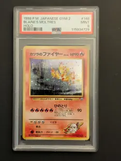 PSA 9 Blaine's Moltres 146 Japanese 1999 Pokemon Gym 2 Challenge Holo Rare Mint - Image 1