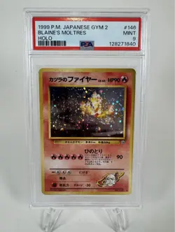 Pokemon Blaine's Moltres Card No.146 Japanese Gym 2 Challenge Holo Rare PSA 9 - Image 1