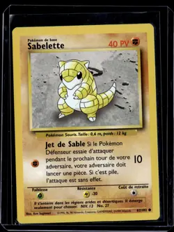 Sandshrew 62/102 Non-holo Common Base Set (FRENCH) (NM) / Pokemon TCG - Image 1