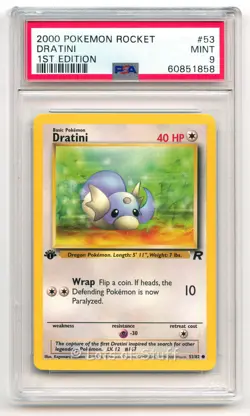 PSA 9 MINT Dratini Team Rocket 1st Edition 2000 Pokemon WOTC 53/82 -58 - Image 1