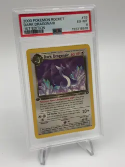 2000 POKEMON TEAM ROCKET Card DARK DRAGONAIR #33/82 1ST EDITION graded PSA 6 - Image 1
