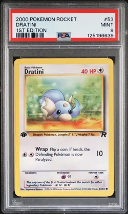 2000 POKEMON ROCKET 1ST EDITION #53 DRATINI PSA 9 - Image 1
