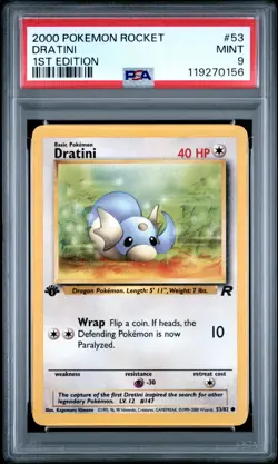 2000 POKEMON TEAM ROCKET 1ST EDITION #53 DRATINI PSA 9 (New Cert!) - Image 1