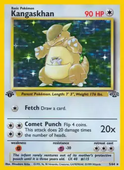 Kangaskhan - 5/64 - Pokemon Jungle 1st Edition Holo Rare Card WOTC LP - Image 1