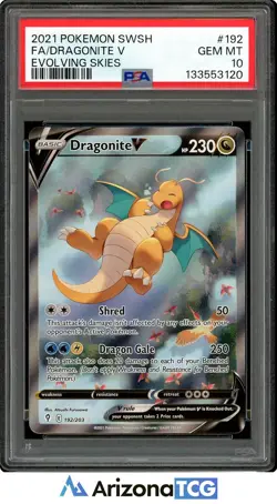Pokemon 2021 Dragonite V 192/203 Alt Art Evolving Skies GEM MINT PSA 10 - Image 1