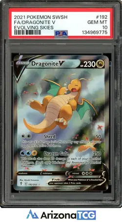 Pokemon 2021 Dragonite V 192/203 Alt Art Evolving Skies GEM MINT PSA 10 - Image 1