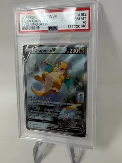 Pokemon 2021 Dragonite V 192/203 Alt Art Evolving Skies GEM MINT PSA 10 NEW CERT - Image 3