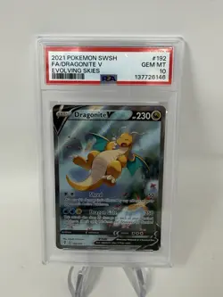 Pokemon 2021 Dragonite V 192/203 Alt Art Evolving Skies GEM MINT PSA 10 NEW CERT - Image 4