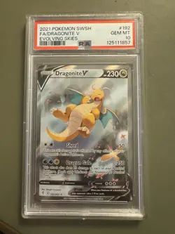 Pokemon 2021 Dragonite V 192/203 Alt Art Evolving Skies GEM MINT PSA 10 - Image 1