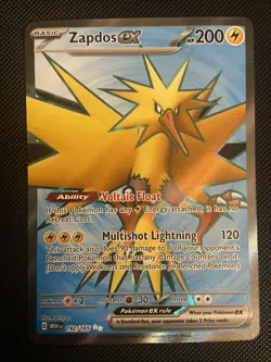 Zapdos ex 192/165 Sv: Scarlet & Violet 151 Holo Pokemon Card Electric Type - Image 1