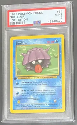 Shellder 54/62 Fossil 1st Edition PSA 9 1999 | MINT | Pokemon Trading Card TCG - Image 1