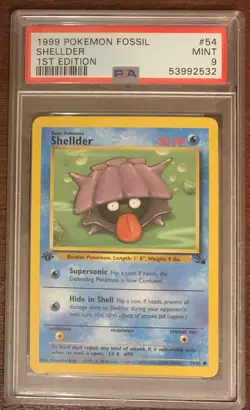 PSA 9 Mint Shellder #54 1st Edition Pokemon 1999 Fossil Set - Image 1
