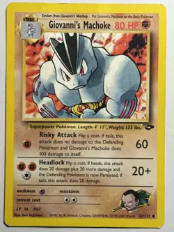 Giovanni's Machoke Gym Challenge 042/132 MP-LP Pokemon Card - Image 1
