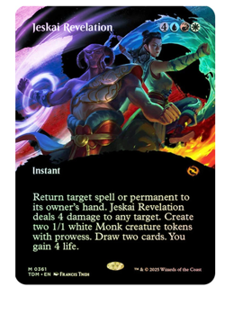 Jeskai Revelation - Foil - Borderless Tarkir: Dragonstorm MTG - Image 1