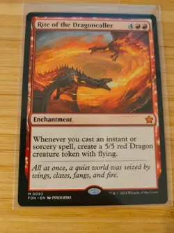 MTG Rite of the Dragoncaller 0092 Foundations M/NM Free UK P&P - Image 1