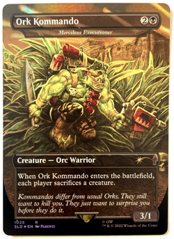 MTG Ork Kommando Merciless Executioner BORDERLESS FOIL Secret Lair Drop 1025 NM - Image 1