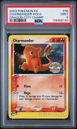 Charmander 98/97 Holo - EX Dragon - Secret Rare Stamped City Champs PSA 9 - Image 1