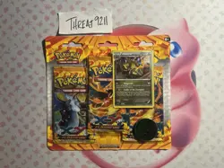 POKEMON XY Original 2014 3-Pack FLASHFIRE Blister Booster with HAXORUS SEALED - Image 1