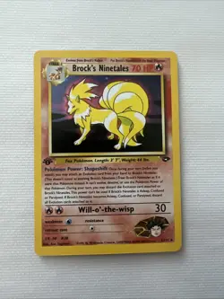 First Edition Brock's Ninetales Holo Rare Card Gym Challenge 3/132 Pokemon TCG - Image 1