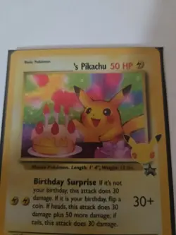 Pokemon Pikachu TCG Birthday Celebrations Holo Rare Card #24 - Image 1