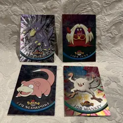 1999 Topps Pokemon Chrome Cards (4), Golduck, Jynx, Slowpole, Mankey, Read - Image 1