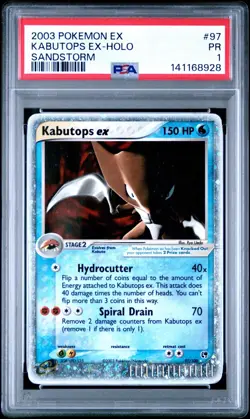Pokemon Kabutops EX #97 Ultra Rare EX Sandstorm 2003 PSA 1 - Image 1