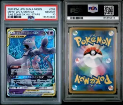 MEWTWO & MEW GX PSA 10 052/173 TAG TEAM GX ALL STARS POKEMON JAPANESE 2019 - Image 3