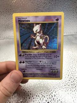Pokemon Mewtwo 10/102 Holo Rare Base Set Shadowless LP (Good Condition!) - Image 1