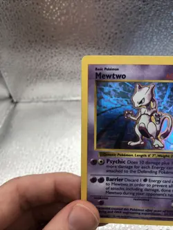 Pokemon Mewtwo 10/102 Holo Rare Base Set Shadowless LP (Good Condition!) - Image 2