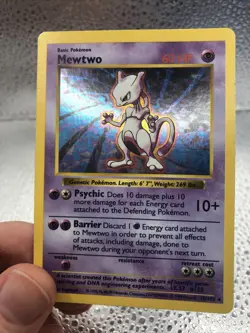 Pokemon Mewtwo 10/102 Holo Rare Base Set Shadowless LP (Good Condition!) - Image 4