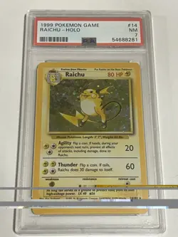 Pokemon TCG Raichu Base Set Holo 14/102, PSA 7 - Image 1