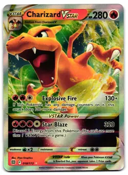 Charizard VSTAR 018/172 - Brilliant Stars Ultra Rare Pokemon TCG - M/LP Card - Image 1