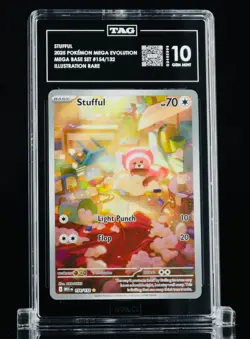 2025 Pokemon Mega Evolution Stufful Illustration Rare #154/132 English Tag 10 - Image 1