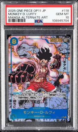 PSA 10 Monkey.D.Luffy (118) (Manga) OP11-118 A Fist of Divine Speed Foil JP - Image 1