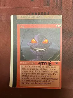 MTG ANTIQUITIES ATOG NON FACTORY MISS-CUT SIGNED JESPER MYRFORS NEAR MINT - Image 1