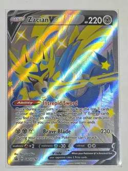 Zacian V (Shiny) SWSH292 Sword & Shield Promo Cards Pokemon TCG & Bonus Card - Image 2