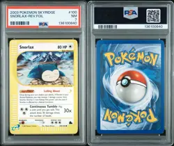 2003 POKEMON SKYRIDGESNORLAX-REVERSE FOIL 100 PSA 7 - Image 1
