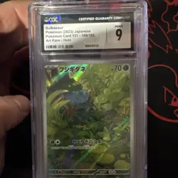 Pokemon TCG Bulbasaur 166/165 Sv2a 151 Art Rare Holo CGC 9 Japanese (2023) - Image 1