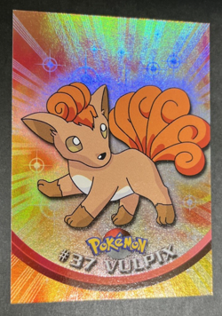 1999 Pokemon Topps TV Animation Series 1 #37 Vulpix Foil Blue Label NRMT - Image 3