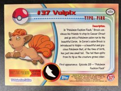 1999 Pokemon Topps TV Animation Series 1 #37 Vulpix Foil Blue Label NRMT - Image 5