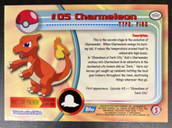 1999 Pokemon Topps TV Animation Series 1 #05 Charmeleon Foil Blue Label NRMT - Image 4